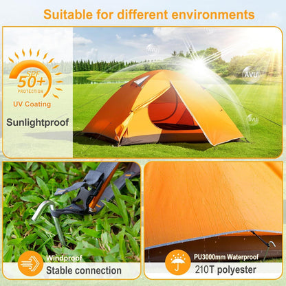 Ultraleichtes Camping Zelt für 2-3 Personen - Wasserdicht & UV-Schutz