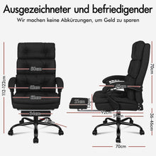 Ergonomischer Bürostuhl mit Fußstütze, Schwarz, 150° liegbar