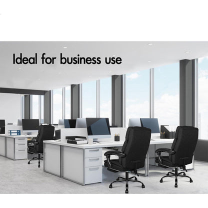 Ergonomischer Bürostuhl mit Fußstütze, Schwarz, 150° liegbar