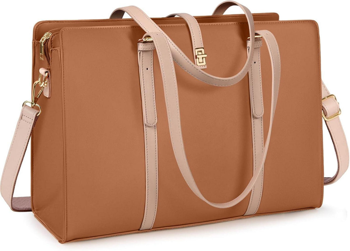 Handtasche Damen Shopper Groß Wasserdicht Laptop 15.6 Zoll PU Leder