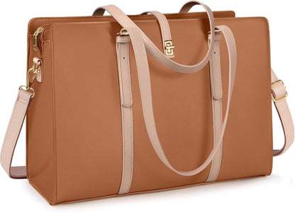 Handtasche Damen Shopper Groß Wasserdicht Laptop 15.6 Zoll PU Leder