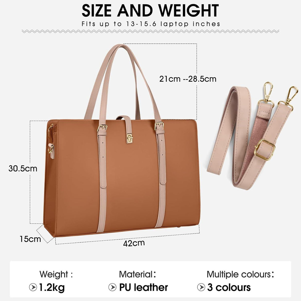 IGOLUMON Damen Handtasche Shopper Wasserdicht Groß 15.6 Zoll