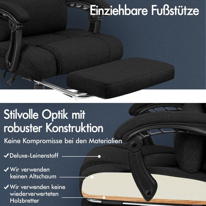 Ergonomischer Bürostuhl mit Fußstütze und hoher