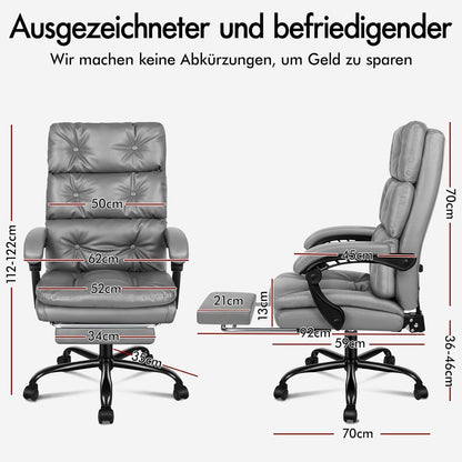 Ergonomischer Bürostuhl mit Fußstütze und hoher