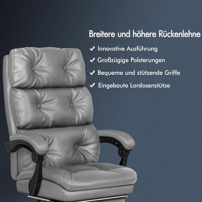 Ergonomischer Bürostuhl mit Fußstütze und hoher