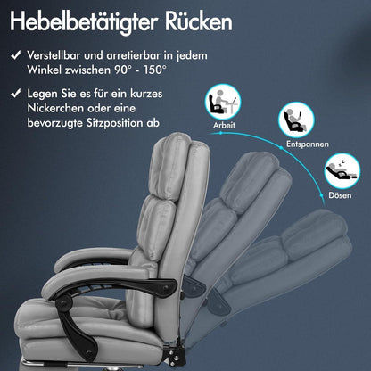 Ergonomischer Bürostuhl mit Fußstütze und hoher
