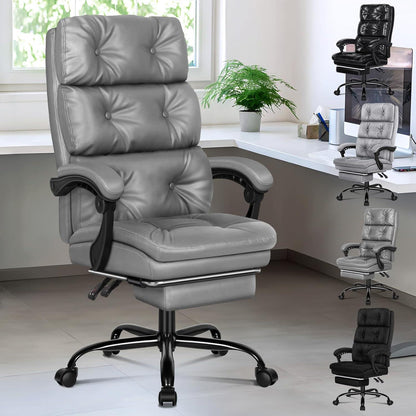 Ergonomischer Bürostuhl mit Fußstütze und hoher Rückenlehne