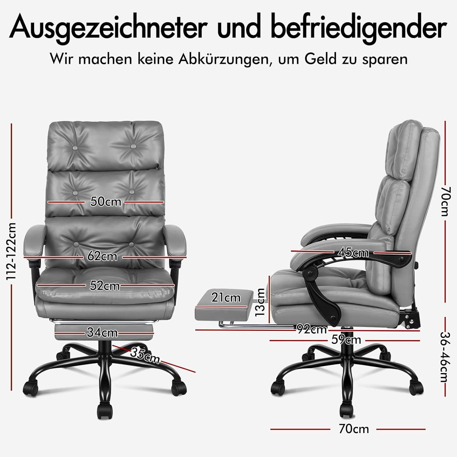 Ergonomischer Bürostuhl mit Fußstütze und hoher