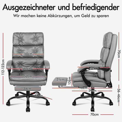 Ergonomischer Bürostuhl mit Fußstütze und hoher