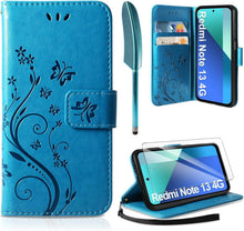 AROYI Xiaomi Redmi Note 13 4G Lederhülle Wallet Case Blau