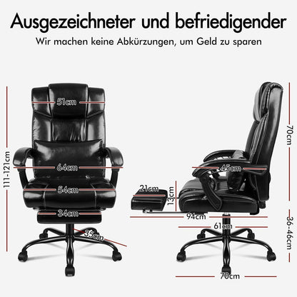 Ergonomischer Bürostuhl mit Fußstütze und hoher Rückenlehne