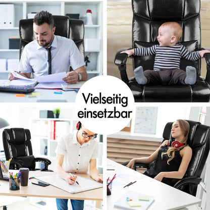Ergonomischer Bürostuhl mit Fußstütze und hoher Rückenlehne