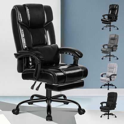 Ergonomischer Bürostuhl mit Fußstütze und hoher Rückenlehne