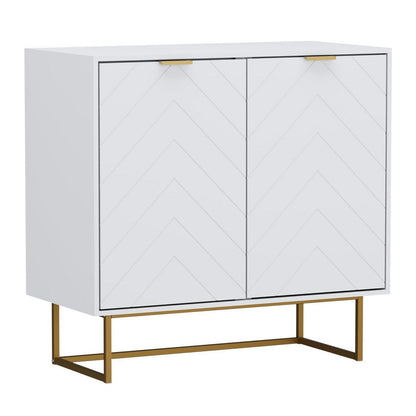 Weiße Kommode mit 2 Türen & verstellbaren Ablagen (80x40x77,5cm)