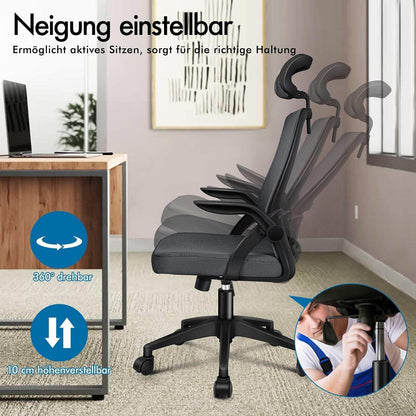 ALFORDSON Büro-Schreibtischstuhl Dunkelgrau Ergonomisch