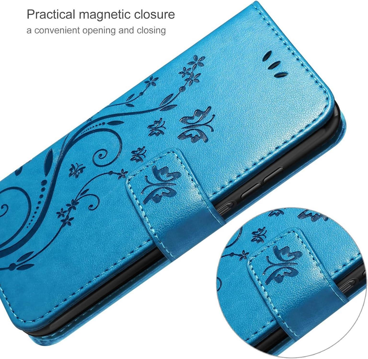 Samsung Galaxy A25 5G Leder Flip Wallet Hülle Schutzhülle Blau