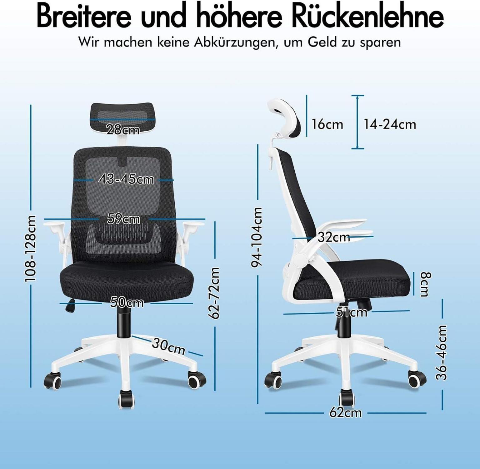 Ergonomischer Büro-Schreibtischstuhl mit Lordosenstütze und