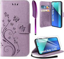 Flip Wallet Hülle Kompatibel mit Xiaomi Redmi Note 13 4G Lila