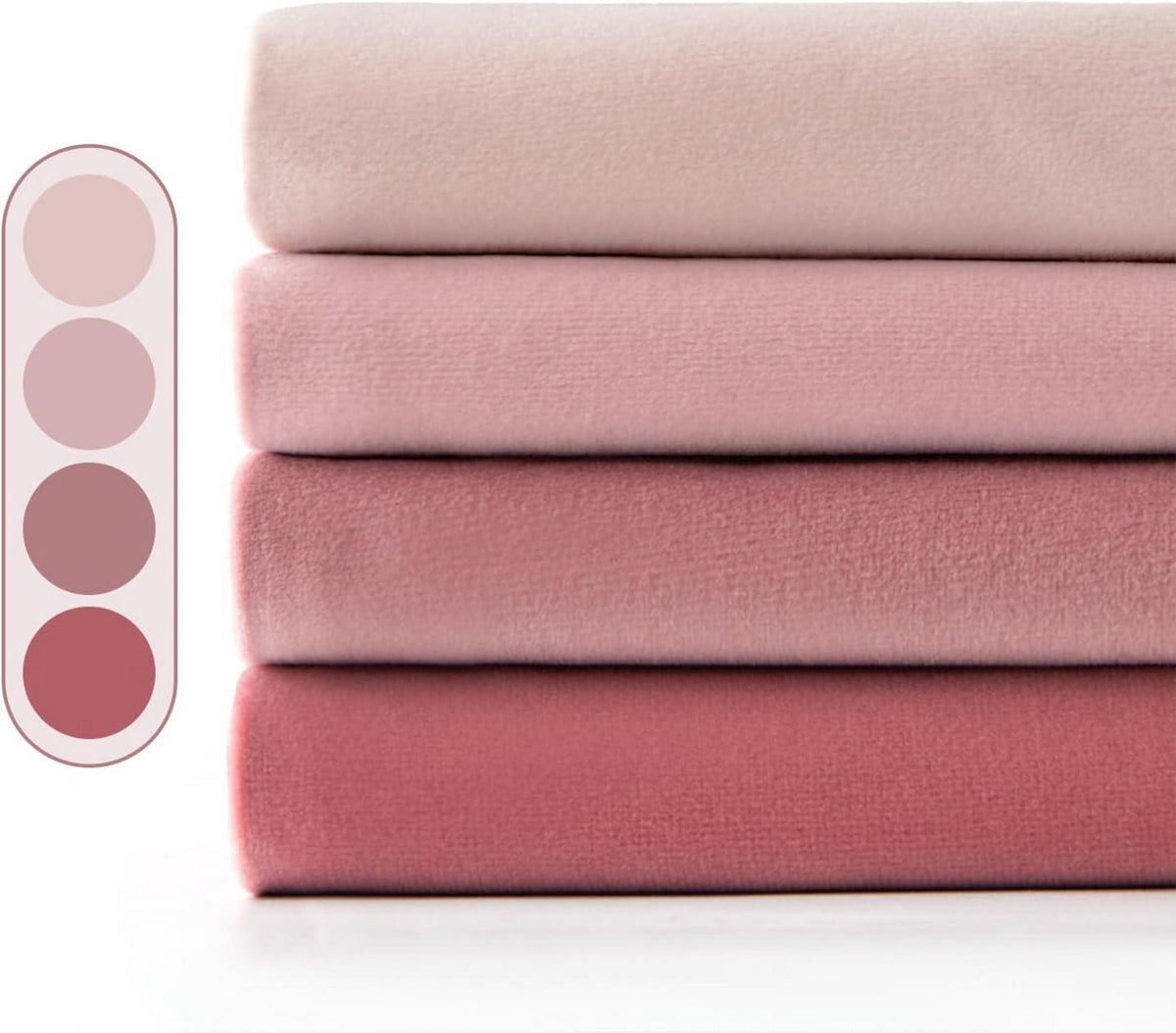 Samt Kissenbezug Set Dekorative 45x45 cm Rosa Serie 4er Pack