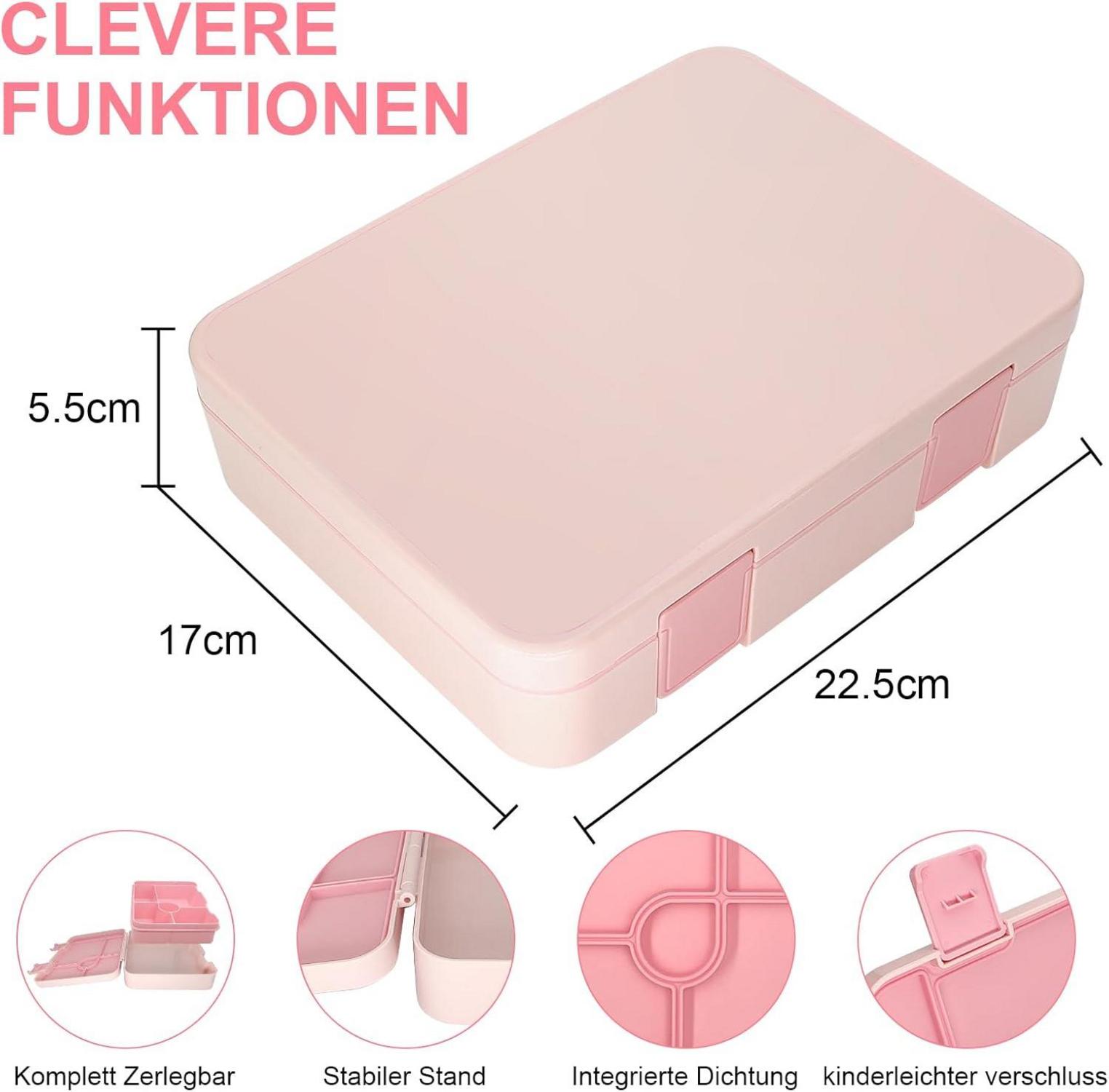 Brotdose mit Fächern Bento Box Auslaufsicher Lunchbox Jausenbox