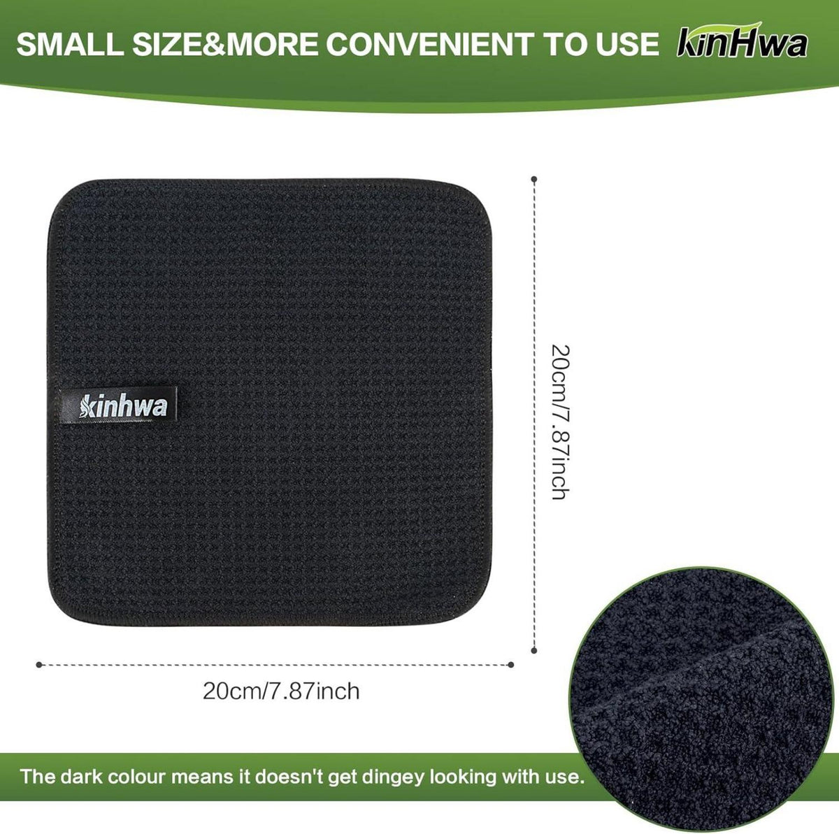 Schwarzes Mikrofasertuch 20x20cm 10er Set Küchen Spültücher