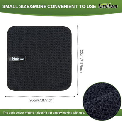Schwarzes Mikrofasertuch 20x20cm 10er Set Küchen Spültücher