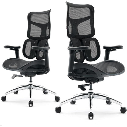 Ergonomischer Bürostuhl mit dualer Lordosenstütze und 4D-Armlehnen