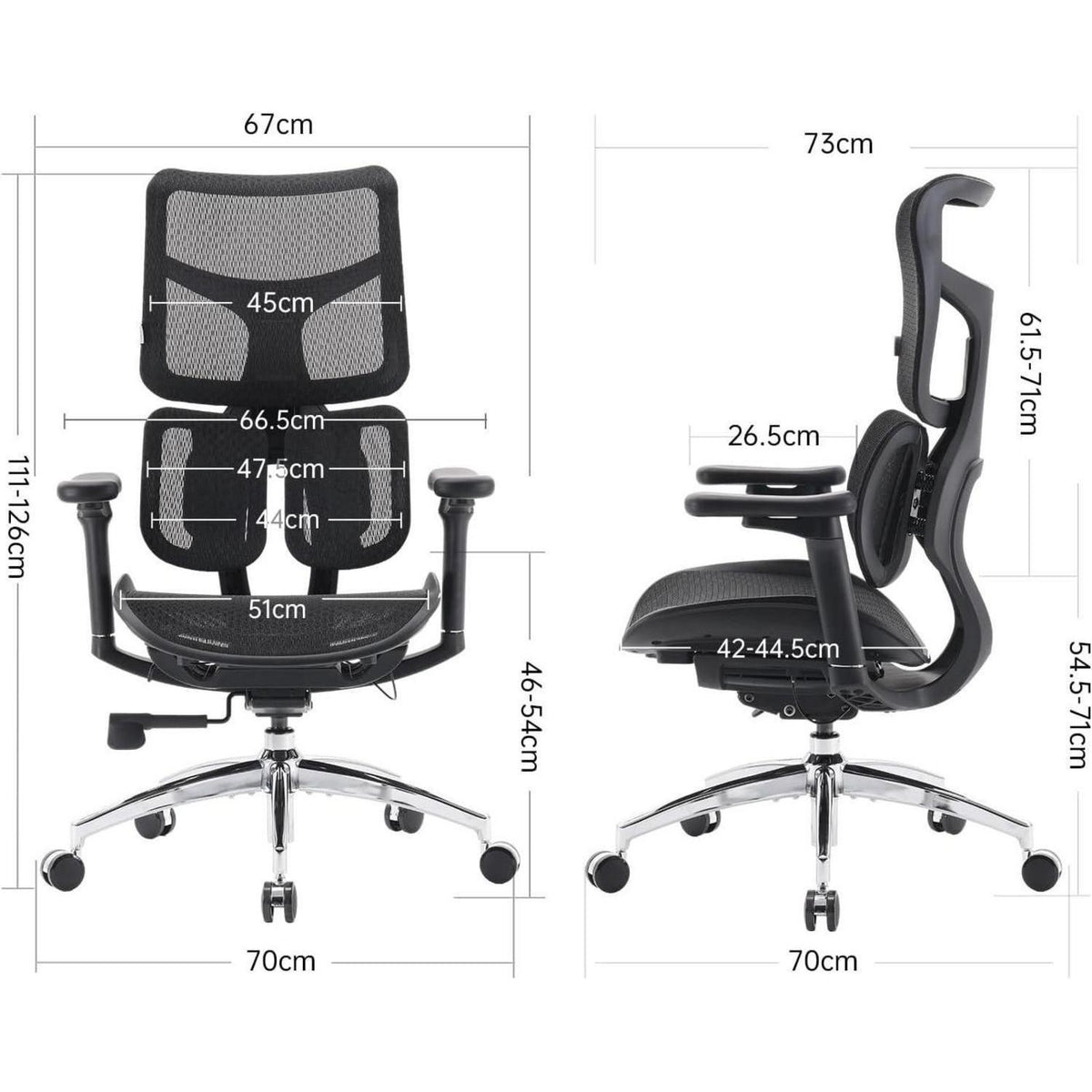 Ergonomischer Bürostuhl mit dualer Lordosenstütze und 4D-Armlehnen