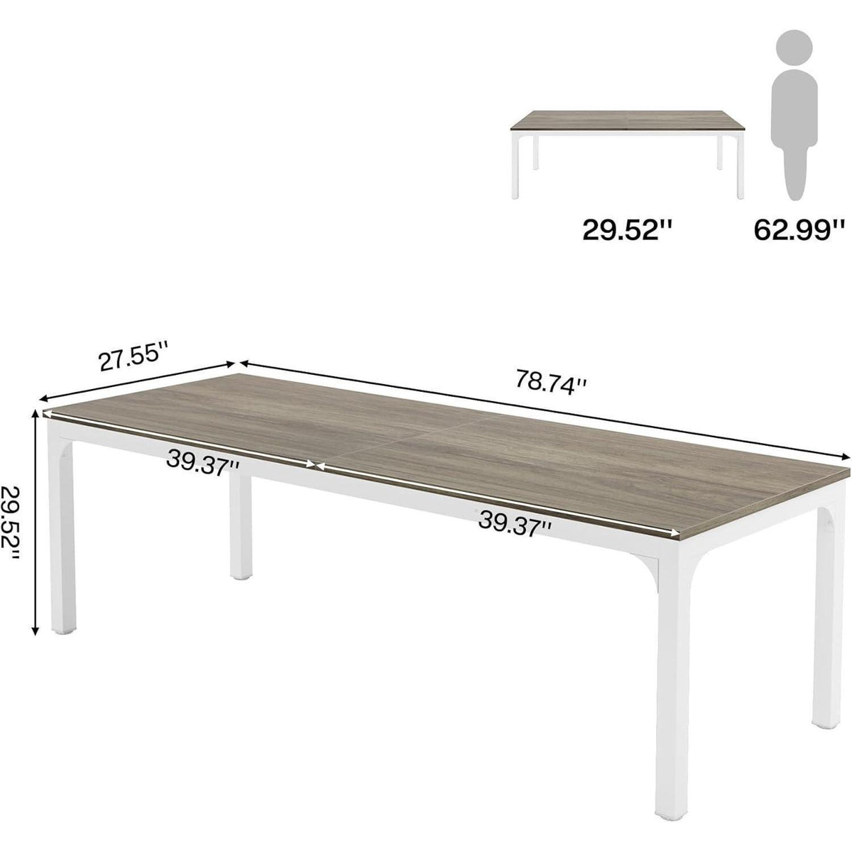 Doppelter Schreibtisch 200x70cm | Eiche | Home Office & Büro