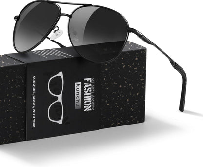 Polarisierte UV400 Sonnenbrille für Herren und Damen Outdoor Schwarz