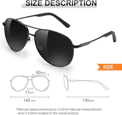 Polarisierte UV400 Sonnenbrille für Herren und Damen Outdoor Schwarz