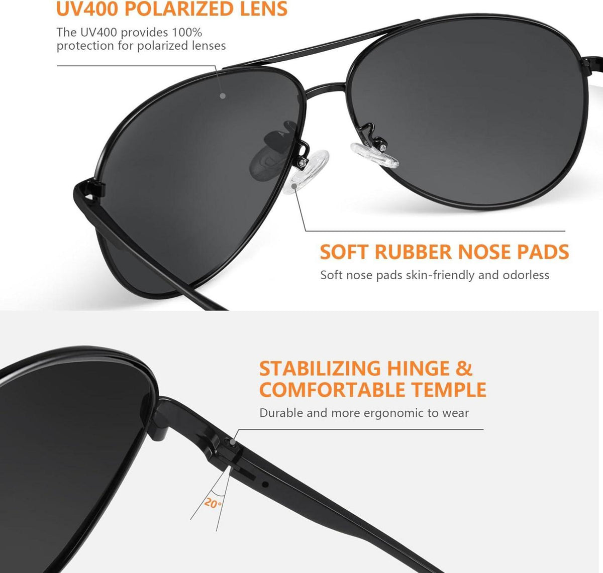 Polarisierte Unisex Sonnenbrille UV400-Schutz Outdooraktivitäten