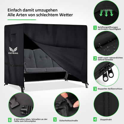 Abdeckung Hollywoodschaukel 3-4Sitzer 600D Oxford Wasserdicht