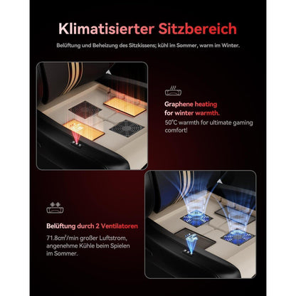 AutoFull M6 Gaming Stuhl mit Sitzbelüftung/Heizung & 6D