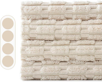 EMEMA Kordsamt Kissenbezüge 4er Set 50x50 cm Creme
