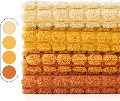 Dekorative Kissenbezüge Kordsamt Granulat 4er Set 50x50 cm Orange
