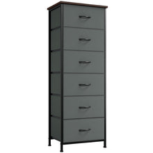 Somdot Kommode mit 6 Stoffschubladen – Grau, 115cm hoch