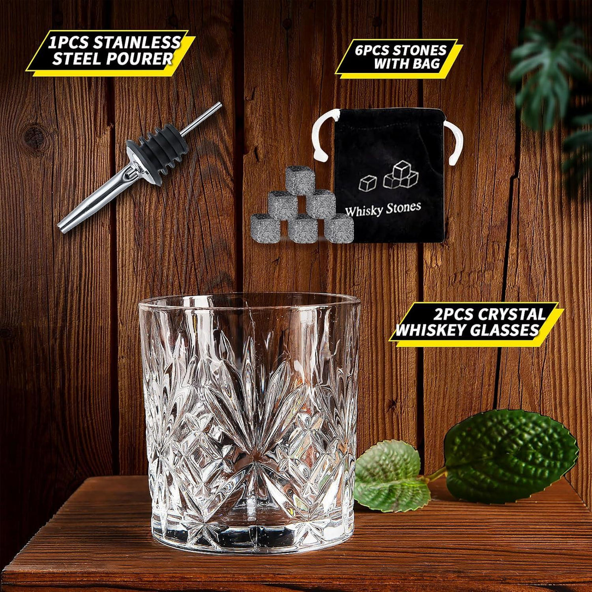 Whiskygläser 2er-Set 325ml Rocks-Gläser Tumbler altmodische