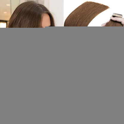 Echthaar Tape Extensions 55cm Schokoladenbraun