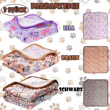 Flauschige Haustierdecke 3er Set – Weich & Waschbar (76x52cm)