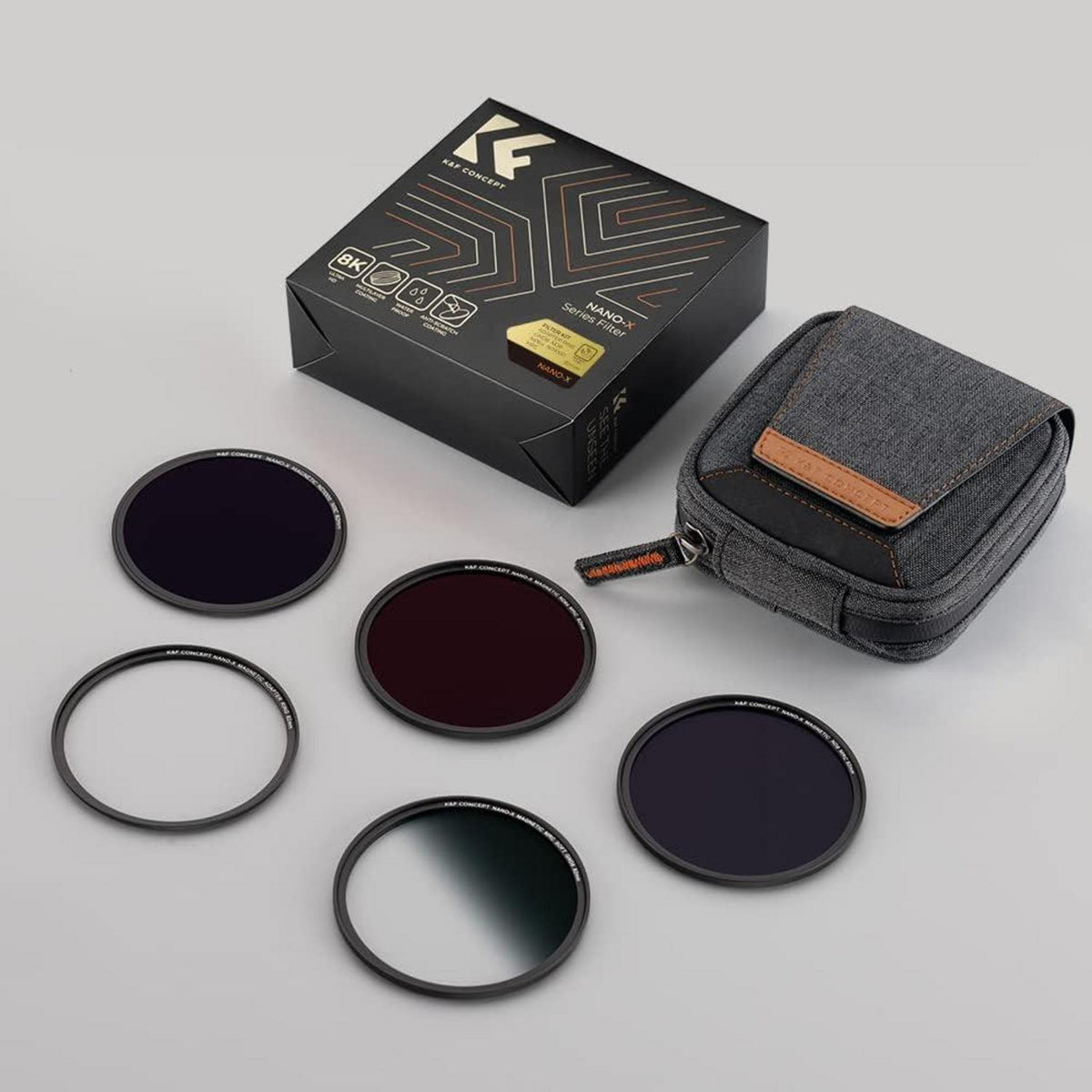 K&F Concept Nano X-Serie 37mm Magnetisches Filter Set GND8 ND8 ND64 ND1000