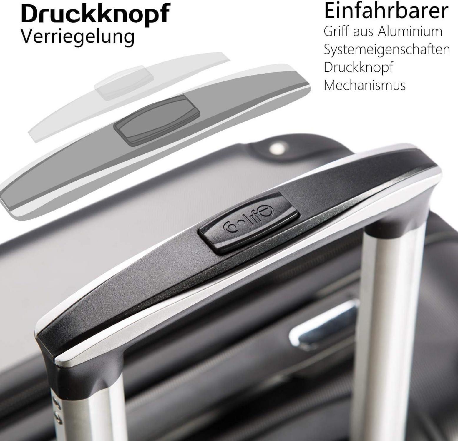Hartschalen-Koffer Rollkoffer Erweiterbar TSA-Schloss 4 Rollen