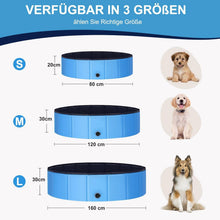 Hundepool Faltbar Rutschfest 160x30cm PVC Planschbecken