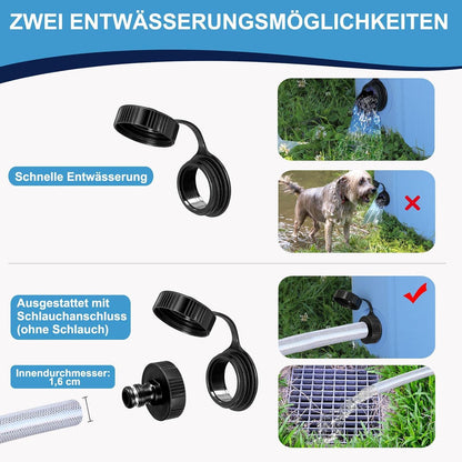 Ezilif Hundepool 160x30cm Faltbar Rutschfest Planschbecken Blau