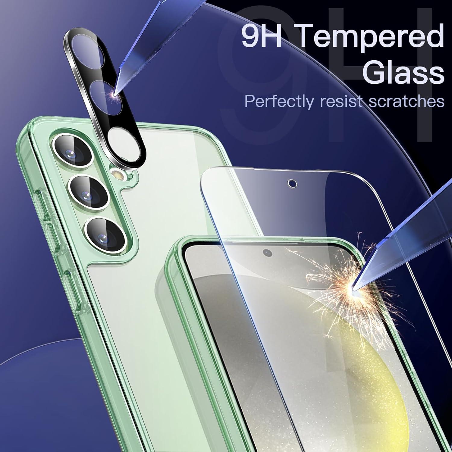 5 in 1 Hülle für Samsung Galaxy S24 Plus 5G mit gehärtetem Glas und