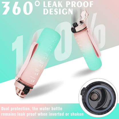 AOPREL Trinkflasche 1L Sport Wasserflasche Auslaufsicher Motivierende