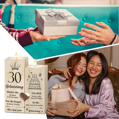 Personalisierter Kerzenständer zum 30. Geburtstag – Geschenkidee für Frau & Mann
