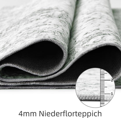 Vintage Boho Teppich Grau Grünlich 160x230cm rutschfest waschbar