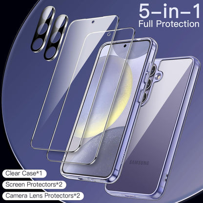 Schutzhülle für Samsung Galaxy S24+ 5G 5-in-1 Set mit gehärtetem Glas