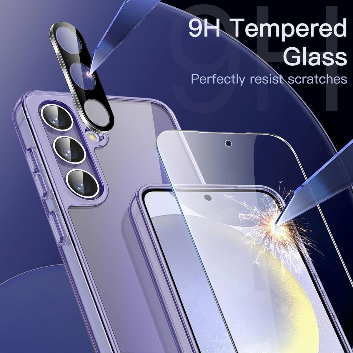 5-in-1 Hülle für Samsung Galaxy S24+ / S24 Plus 5G, Gehärtete Glas